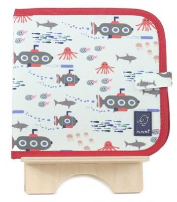 Jaq Jaq Bird krijtboek onderzeeër 20 cm blauw/rood 5 delig