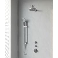 Regendoucheset Inbouw Muur Brauer 20cm Rond Geborsteld Nikkel PVD 3 Greeps Thermostaatkraan Glijstang en Handdouche