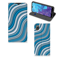 Huawei Y5 (2019) Hoesje met Magneet Waves Blue - thumbnail