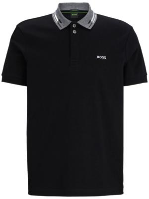 BOSS Poloshirt met logoprint - Zwart
