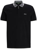 BOSS Poloshirt met logoprint - Zwart