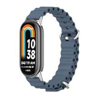 By Qubix - Ocean siliconen bandje - Blauw - Compatible met Xiaomi Smart Band 8 & 9 - Compatible Xiaomi bandje