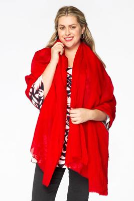 Shawl crispy wool red