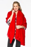 Shawl crispy wool red
