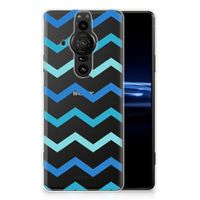 Sony Xperia Pro-I TPU bumper Zigzag Blauw