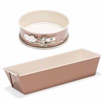 Set Van 2x Rose Gouden Bakvormen Voor Cake En Taart 25 En 12 Cm - Cakevormen