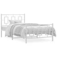 Bedframe met hoofd- en voeteneinde metaal wit 100x200 cm