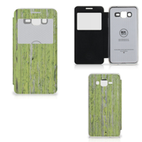 Samsung Galaxy Grand Prime Book Style Case Green Wood