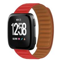 By Qubix - Compatible met Fitbit Versa 3/4 & Sense 1/2 - Siliconen Loop bandje - Rood - Compatible fitbit bandje