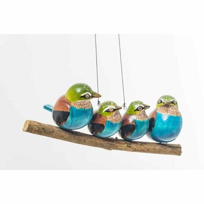 Metalen Vlagstaartscharrelaar-Familie van 4 op Stok Metalen Vlagstaartscharrelaar-Familie van 4 op Stok