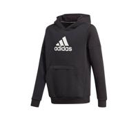 adidas Performance fleece sporthoodie zwart/wit
