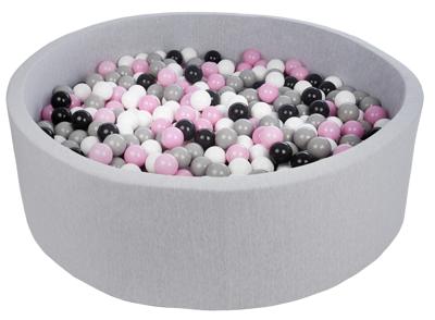 Viking Choice  Ballenbak 125 cm met 900 ballen zwart, wit, licht paars & grijs