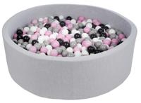 Viking Choice  Ballenbak 125 cm met 900 ballen zwart, wit, licht paars & grijs