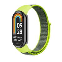 By Qubix - Sport loop nylon bandje - Neon groen - Compatible met Xiaomi Smart Band 8 & 9 - Compatible Xiaomi bandje