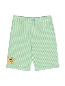 Stella McCartney Kids short rayé à logo appliqué - Vert