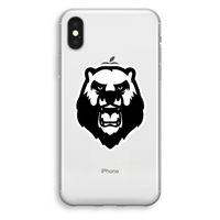 Angry Bear (white): iPhone XS Transparant Hoesje - thumbnail