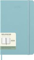 Moleskine 12 Monate Wochen Notizkalender 2026, Large/A5, 1 Wo = 1 Seite, rechts linierte Seite, fester Einband, Aquamarin