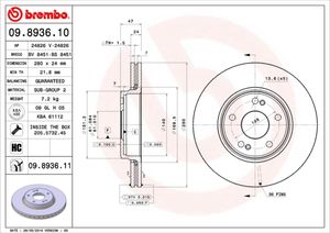 Remschijf BREMBO, Remschijftype: Binnen geventileerd, u.a. für Renault