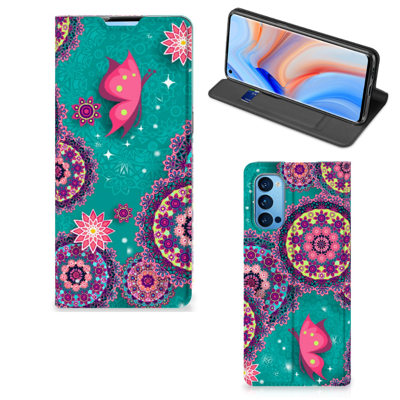 OPPO Reno4 Pro 5G Bookcase Cirkels en Vlinders OPPO Reno4 Pro 5G Bookcase Cirkels en Vlinders