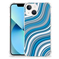 iPhone 13 mini Doorzichtige Silicone Hoesje Waves Blue