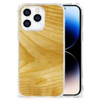 iPhone 14 Pro Stevig Telefoonhoesje Licht Hout