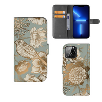 Hoesje voor iPhone 13 Pro Max Vintage Bird Flowers