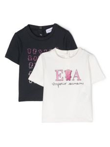 Emporio Armani Kids lot de deux t-shirts à logo imprimé - Bleu