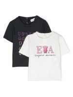 Emporio Armani Kids lot de deux t-shirts à logo imprimé - Bleu - thumbnail