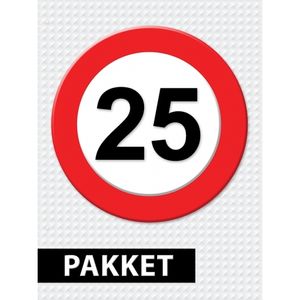 25 jarige verkeerbord decoratie pakket