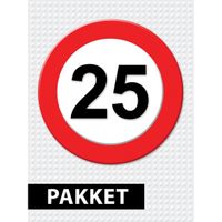 25 jarige verkeerbord decoratie pakket - thumbnail