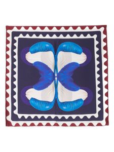 Henrik Vibskov foulard en soie à imprimé papillons - Bleu