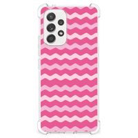 Samsung Galaxy A53 5G Doorzichtige Silicone Hoesje Waves Pink - thumbnail