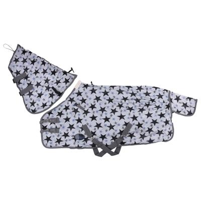 Vliegendeken Harry's Horse Stars Met Hals, 125 cm in grey Vliegendeken Harry's Horse Stars Met Hals, 125 cm in grey