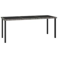 Tuintafel 180x70x73 cm poly rattan grijs - thumbnail