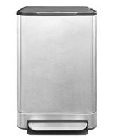 Desq® Pedaalemmer - 45 l, binnenemmer, roestvrij staal, geurfilter, Silent Close, wit (zilver)