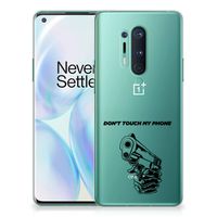 OnePlus 8 Pro Silicone-hoesje Gun Don't Touch My Phone - thumbnail