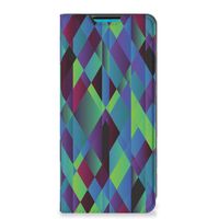 Samsung Galaxy A73 Stand Case Abstract Green Blue - thumbnail