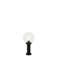 QAZQA - Modern Staande buitenlamp zwart met heldere bol 50 cm IP44 - Sfera | Buitenverlichting - Roestvrij staal (RVS) Langwerpig - E27 Geschikt voor LED - Max. 1 x 40 Watt