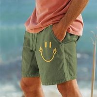 katoenen herenshorts zomershorts strandshorts trekkoord elastische taille 3D-print grafisch ademend zacht kort casual dagelijks vakantie streetwear hawaiiaans wit blauw micro-elastisch Lightinthebox