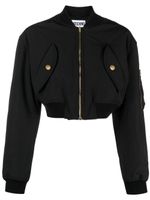 Moschino embroidered-logo bomber jacket - Noir