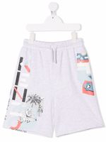 Kenzo Kids short à motif Tiger Head - Gris