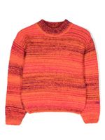 MSGM Kids pull en maille intarsia à rayures - Rose