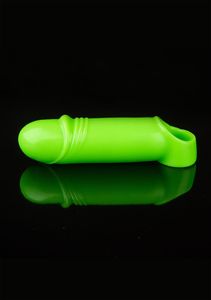 Smooth Thick Stretchy Penis Sleeve - GitD - Neon Green