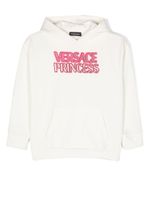 Versace Kids hoodie Princess à logo imprimé - Blanc - thumbnail