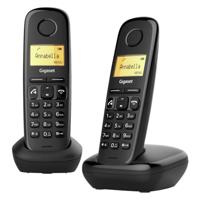 Gigaset A270 Duo - 2 draadloze DECT telefoons - verlicht grafisch display en handsfree functie - lange batterijduur - groot telefoonboek - gemakkelijk te gebruiken knoppen, zwart [Nederland versie]