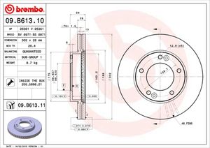 Remschijf BREMBO, Remschijftype: Binnen geventileerd, u.a. für KIA