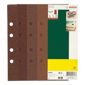 Bosch Accessoires 25-delige schuurbladenset 93 x 230 mm voor vlakschuurmachines, korrel 40 - 2607017097