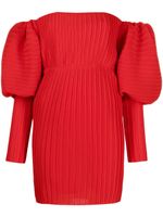 Solace London robe courte plissée à manches bouffantes - Rouge