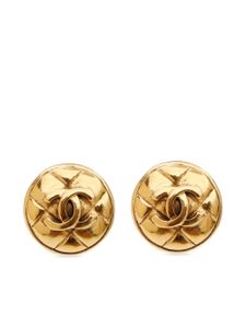 CHANEL Pre-Owned boucles d'oreilles en plaqué or à logo CC (1994)