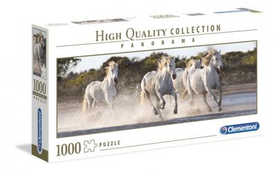 Clementoni puzzel Panorama rennende paarden 1000 stukjes Clementoni puzzel Panorama rennende paarden 1000 stukjes